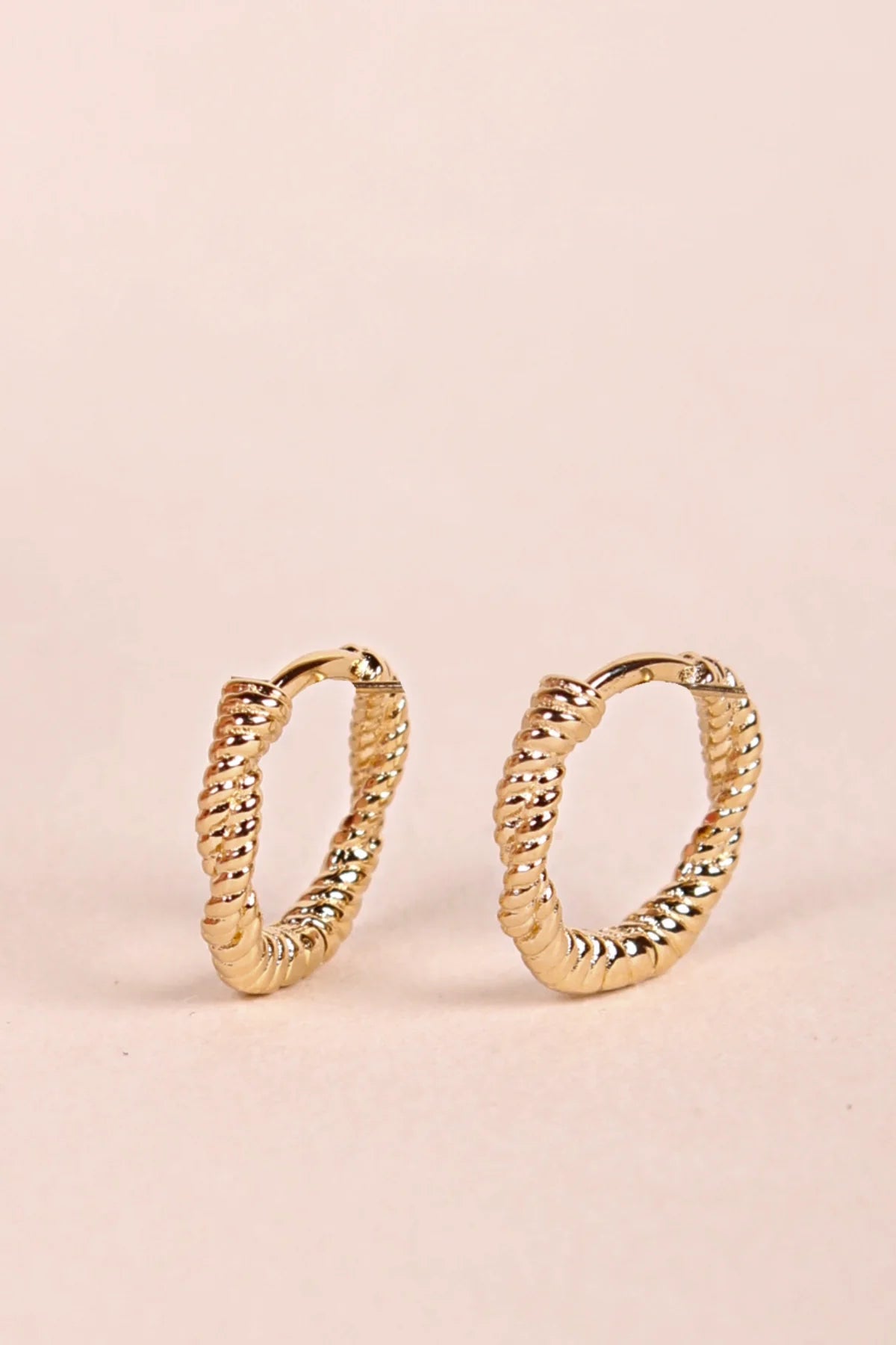 Mini twisted hoop earrings