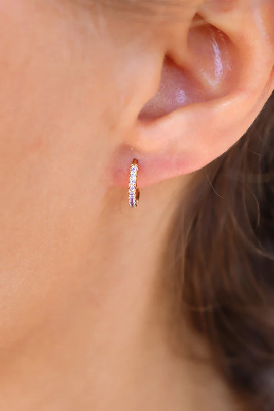 Mini Lavender Creoles